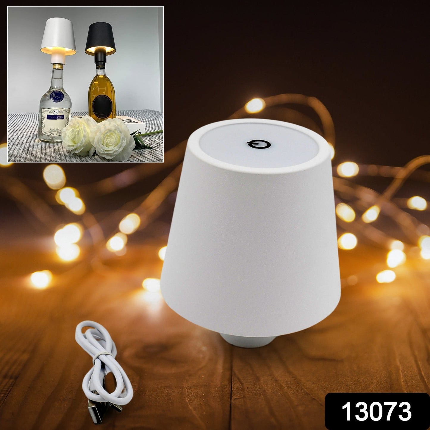 rechargeable mood light for bedrooms and cafes, decorative bottle lamp for gifting and events, color changing LED lamp for aesthetic room setup, portable wireless LED bottle table lamp