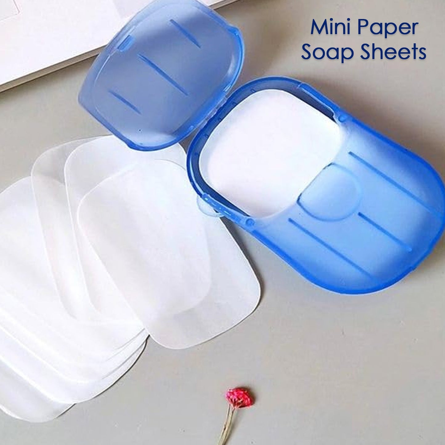 travel-friendly handwash paper soap box, mini soap sheet box for outdoor use, hygienic paper soap in assorted colors, easy-to-use soap sheets for camping and travel