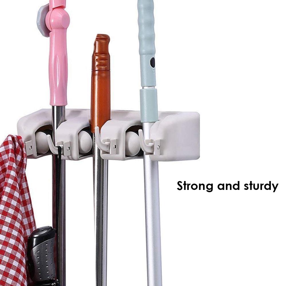 Space-saving mop and broom holder. wall mop holder, broom organizer rack, kitchen cleaning tool holder, garden tool hanger, garage mop rack, multipurpose wall mount holder
