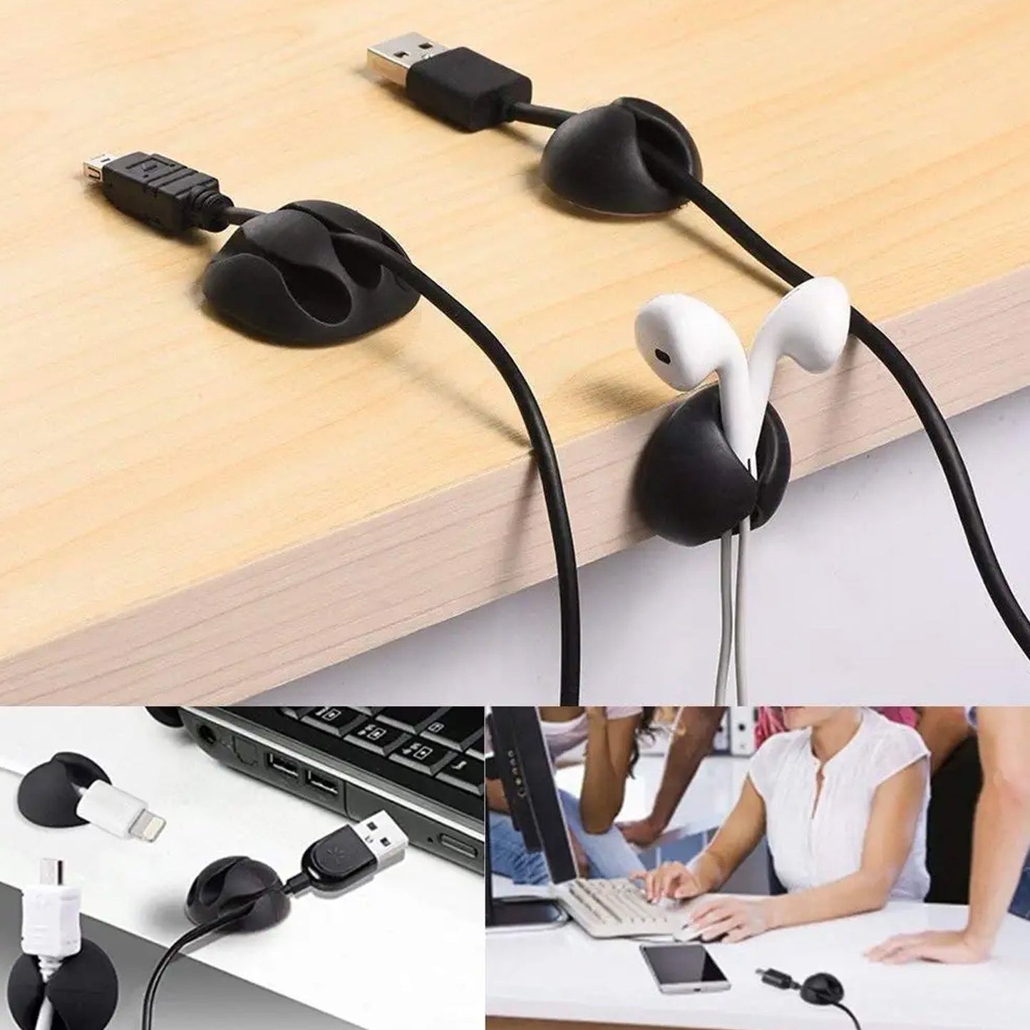 cable holder clips, wire organizer, desk cable clips, cable management, adhesive wire holders, cord supporter, cable clips black, cable holder for wall