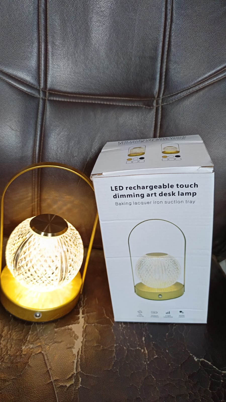 rechargeable 7 W LED touch lamp cordless night light with 1800 mAh battery, dimmable touch control portable lamp USB‑C charging India, rechargeable crystal ball touch lamp battery powered bedside light, cordless touch lamp for travel study Bach, compact 7 W LED touch lamp with adjustable brightness