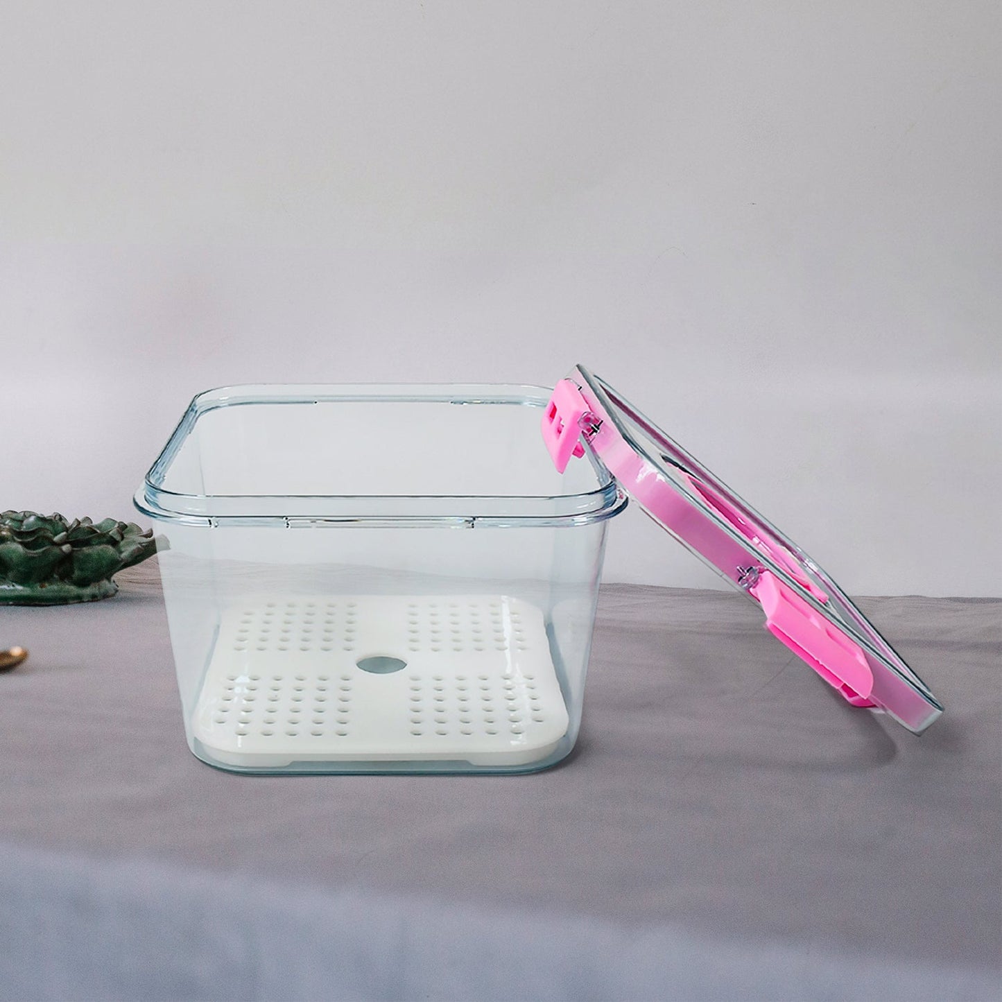 Plastic refrigerator food container for snacks and vegetables