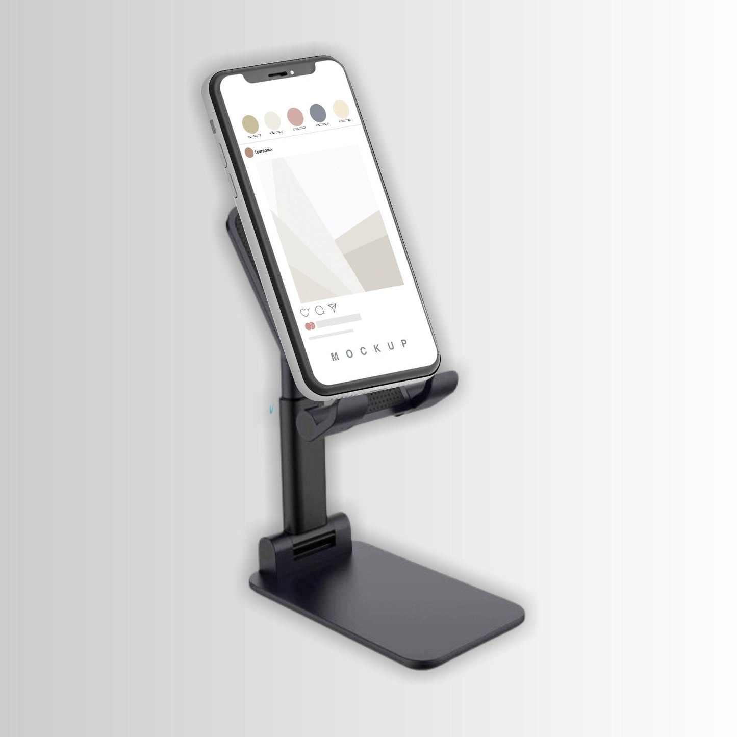 Adjustable mobile holder for comfortable viewing angles. foldable mobile stand, adjustable phone holder, tablet stand for desk, portable phone stand, iPad mini stand, universal mobile holder, desk stand