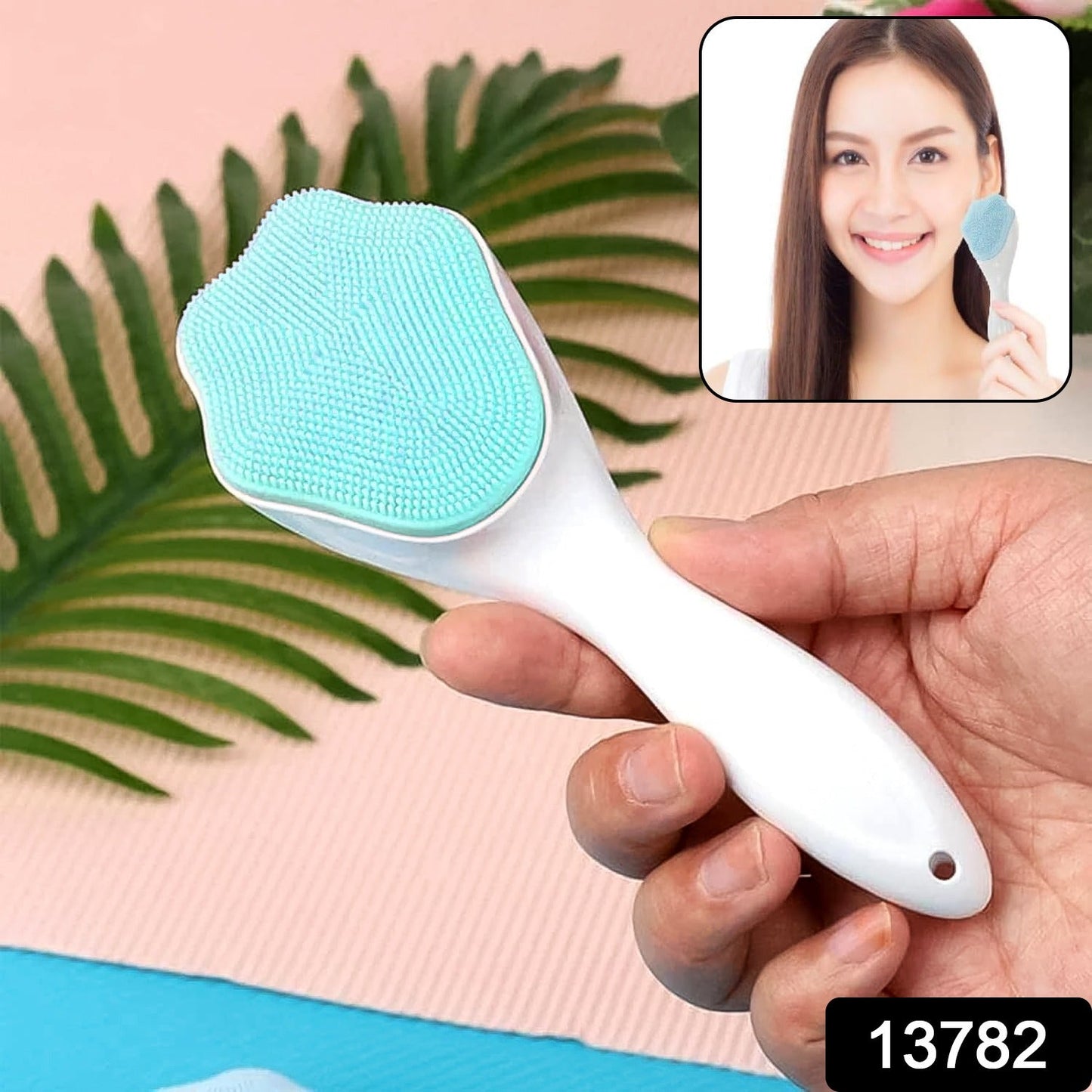 gentle skin exfoliator brush for face, 1 pc silicone face cleaning brush, reusable face scrubber for daily skincare, silicone facial cleansing brush for smooth skin, face exfoliating tool made of silicone, waterproof soft silicone face washer