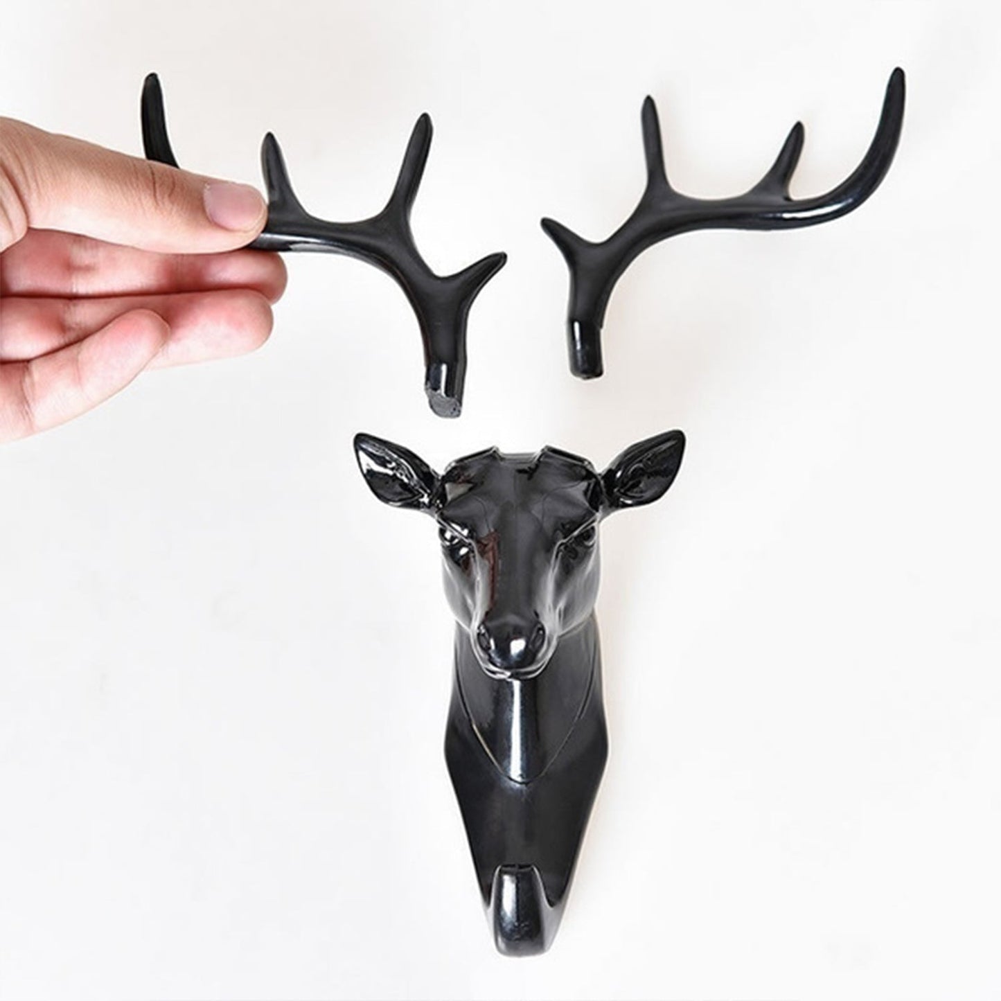 Decorative self-adhesive deer head hook for wall decoration. deer head wall hook, self adhesive hanger hook, wall mount hook, decorative wall hanger, no drill wall hook, deer hook for bag hat, vintage wall hook