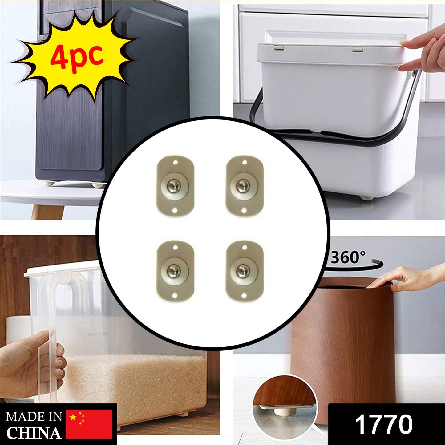 Self adhesive mini casters for easy furniture movement. mini adhesive caster wheels, self-adhesive swivel wheels, storage box rollers, DIY caster wheels, furniture mini wheels, 360 rotation caster