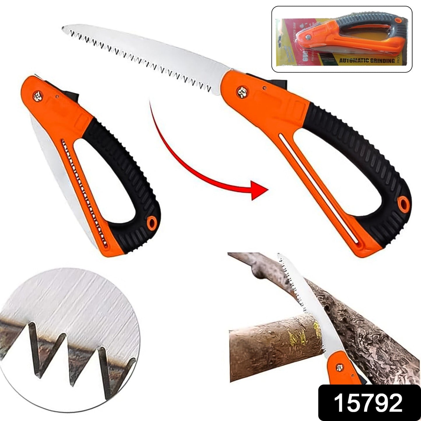 compact foldable hand saw for cutting branches, mini saw for wood cutting and trimming, outdoor gardening tool folding saw, heavy duty pruning saw with foldable blade, tree cutting saw for camping and garden use, ergonomic handle pruning saw for home and professional gardening
