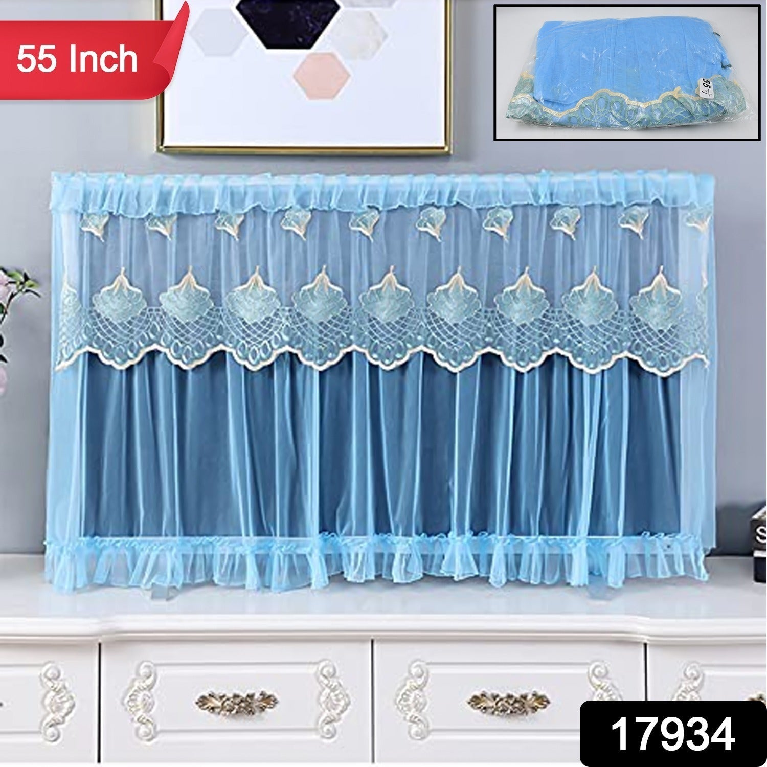 anti‑dust TV shield washable, breathable TV dust cover reusable, scratch‑resistant cloth protector for TV