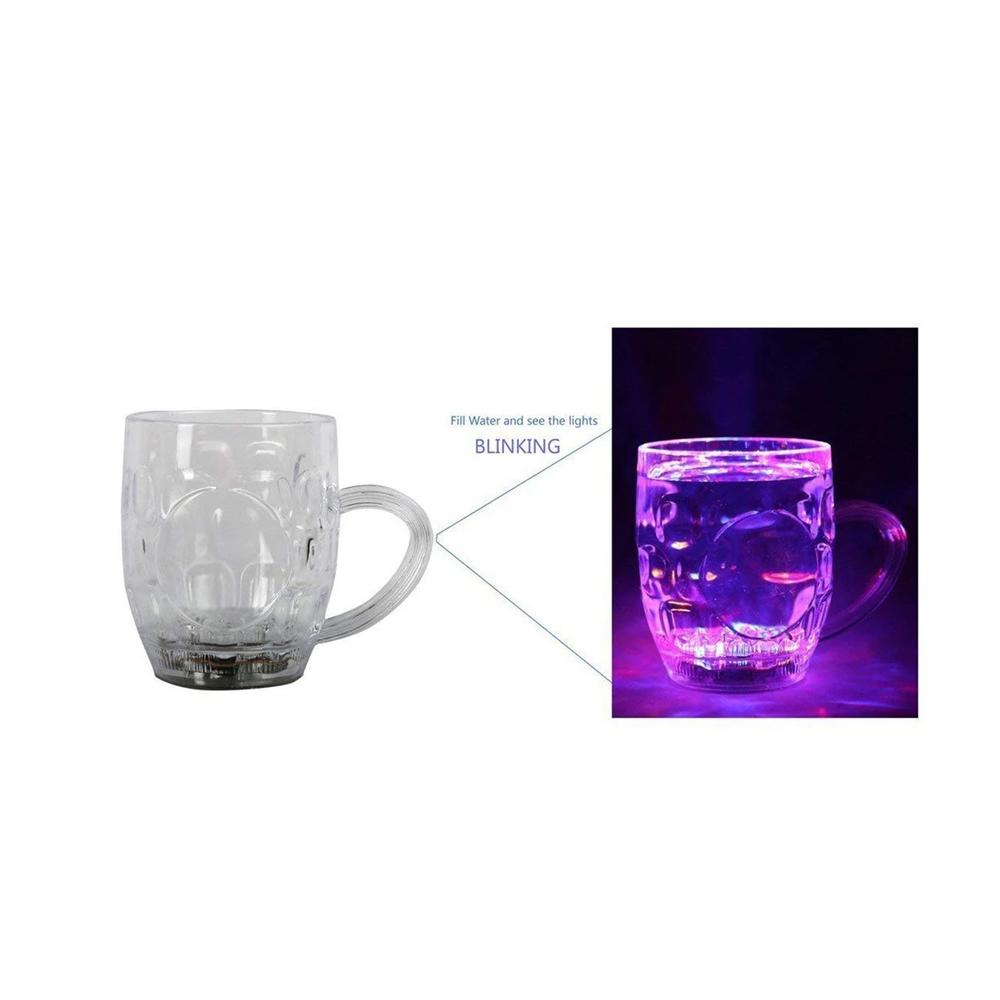 Rainbow LED cup with light effects. LED glass cup, light up party mug, rainbow LED mug, flashing acrylic cup, color changing drinkware, LED drink glass, party beverage mug