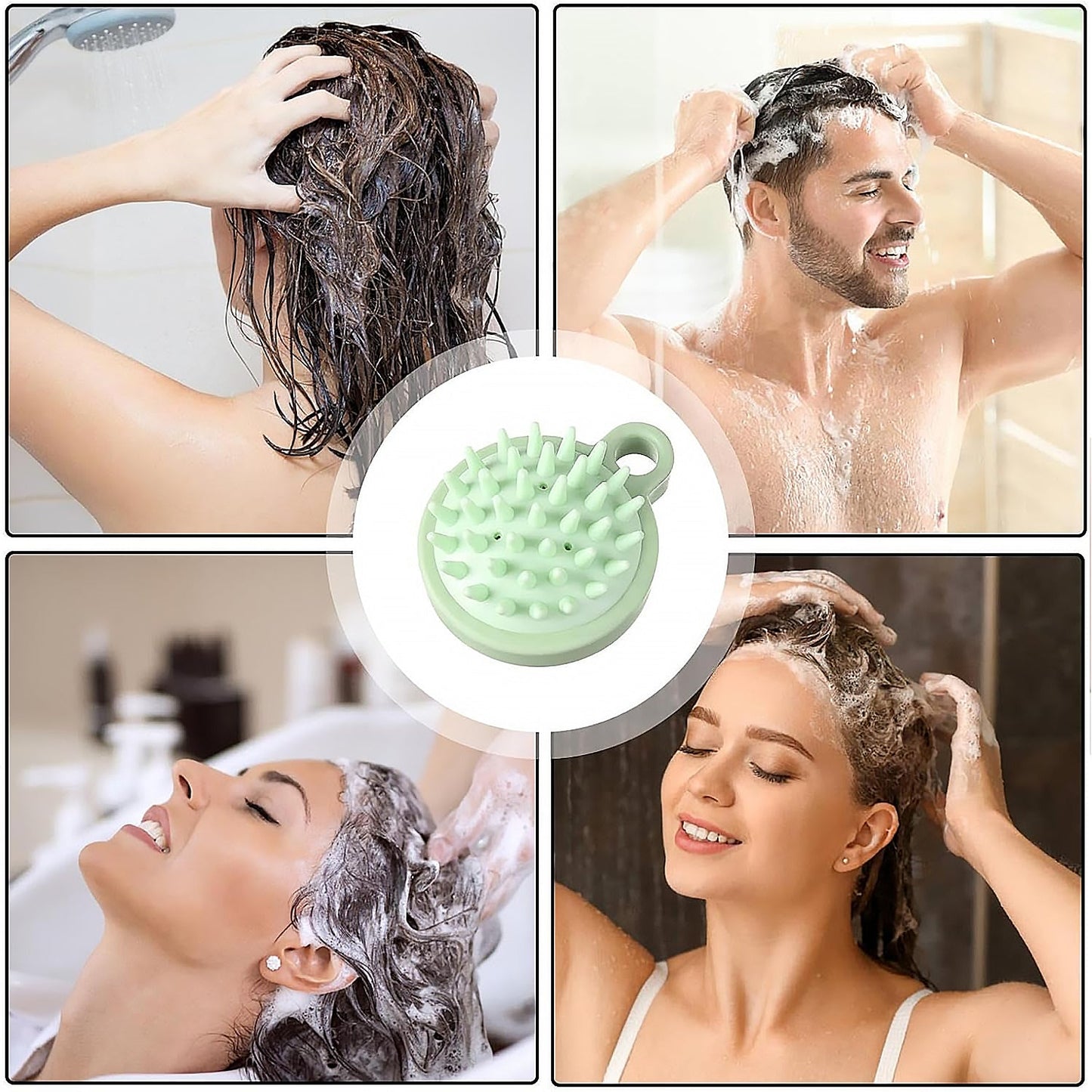 portable silicone scalp massage comb for shower and shampoo India, soft silicone hair brush scalp scrubber waterproof, handheld travel scalp massager brush, travel-friendly scalp massage comb for dandruff removal, silicone shower hair scrubbing brush massager