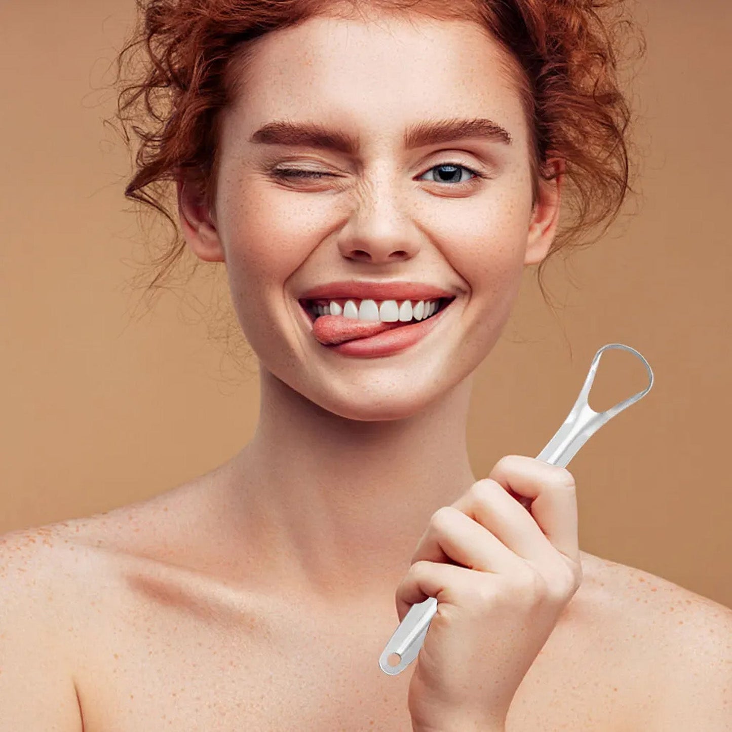 tongue scraper, stainless steel tongue cleaner, metal tongue cleaner, oral hygiene tool, tongue scraper with case, bad breath remover, tongue cleaning tool, reusable tongue scraper, oral care tool, fresh breath tongue scraper, portable tongue cleaner, hygiene tool for mouth cleaning