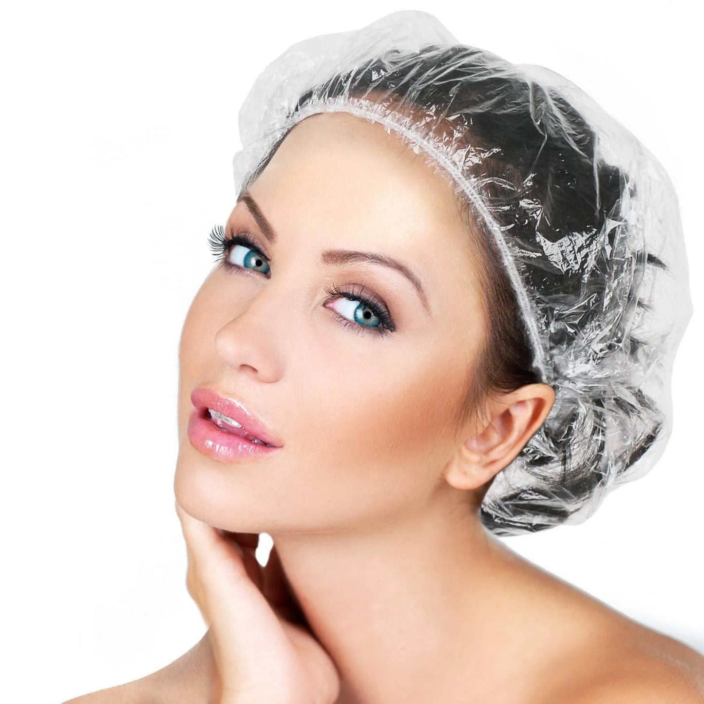 waterproof disposable shower caps for women, elastic bath cap bulk set, 40 pc disposable shower caps mix color, waterproof elastic hair cover, travel spa disposable shower cap