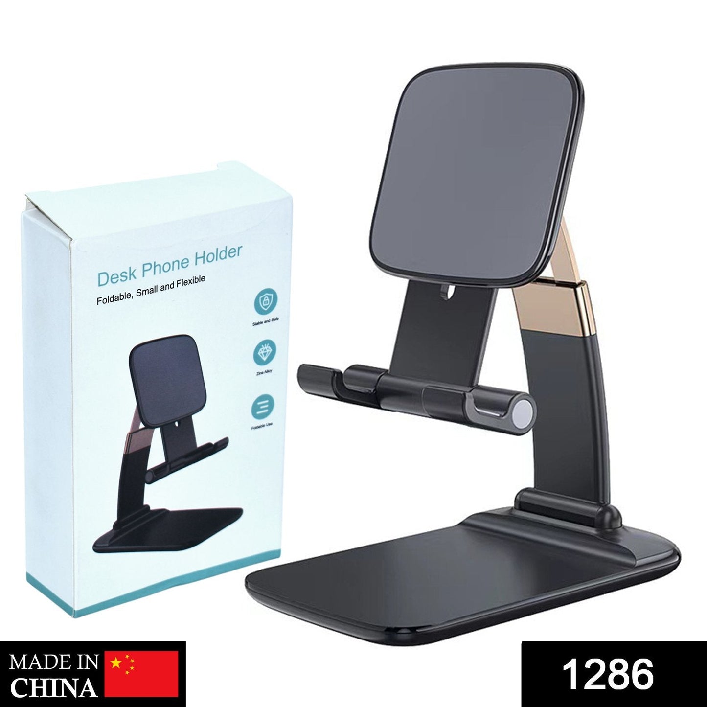 foldable universal mobile phone holder for table, adjustable foldable desk phone stand India, compact folding smartphone tablet stand for desk