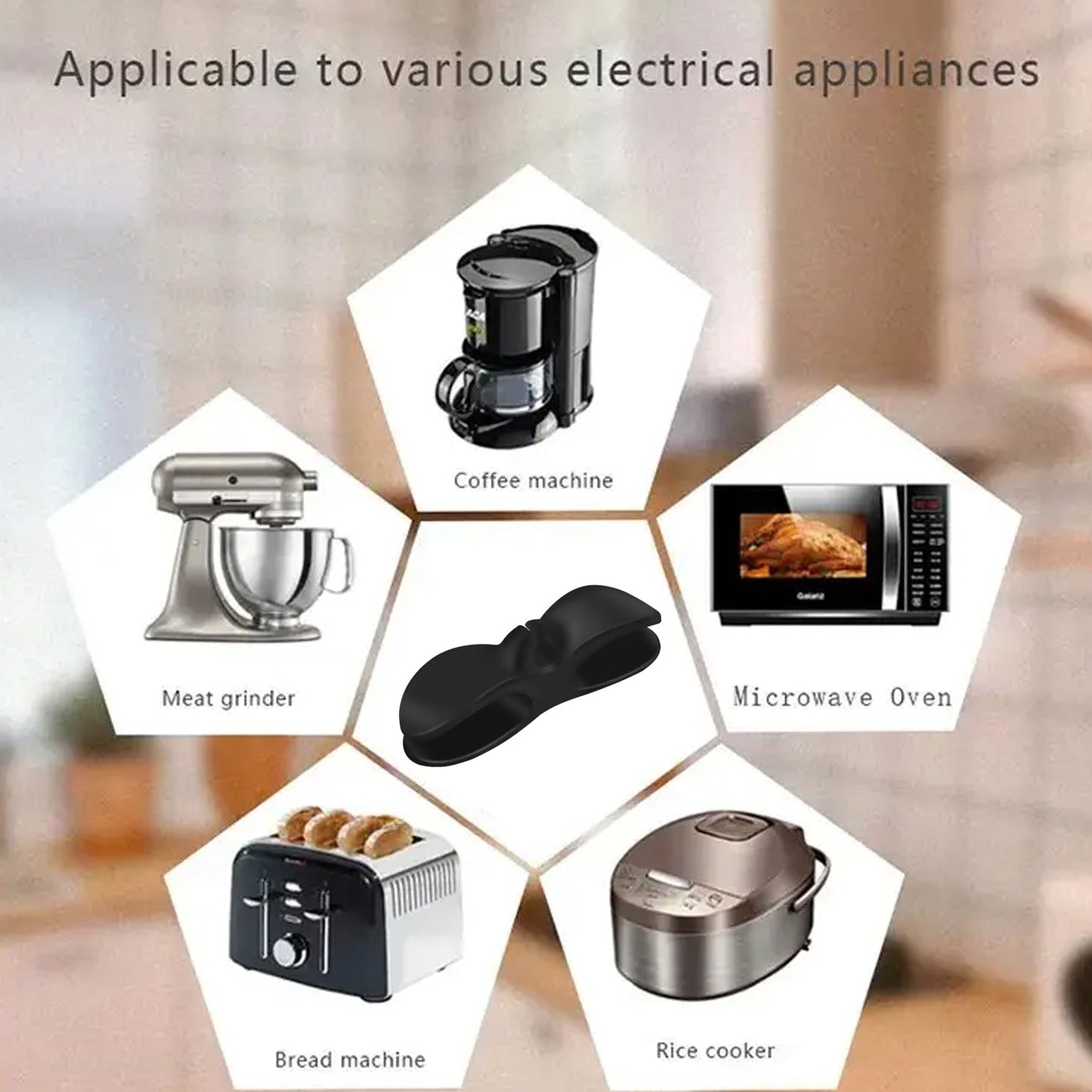 Compact cable guide for tidy kitchen setup. cable organizer, kitchen appliance cable holder, self-adhesive wire clip, cable winder for mixer, cord holder, cable guide, wire shortener clip