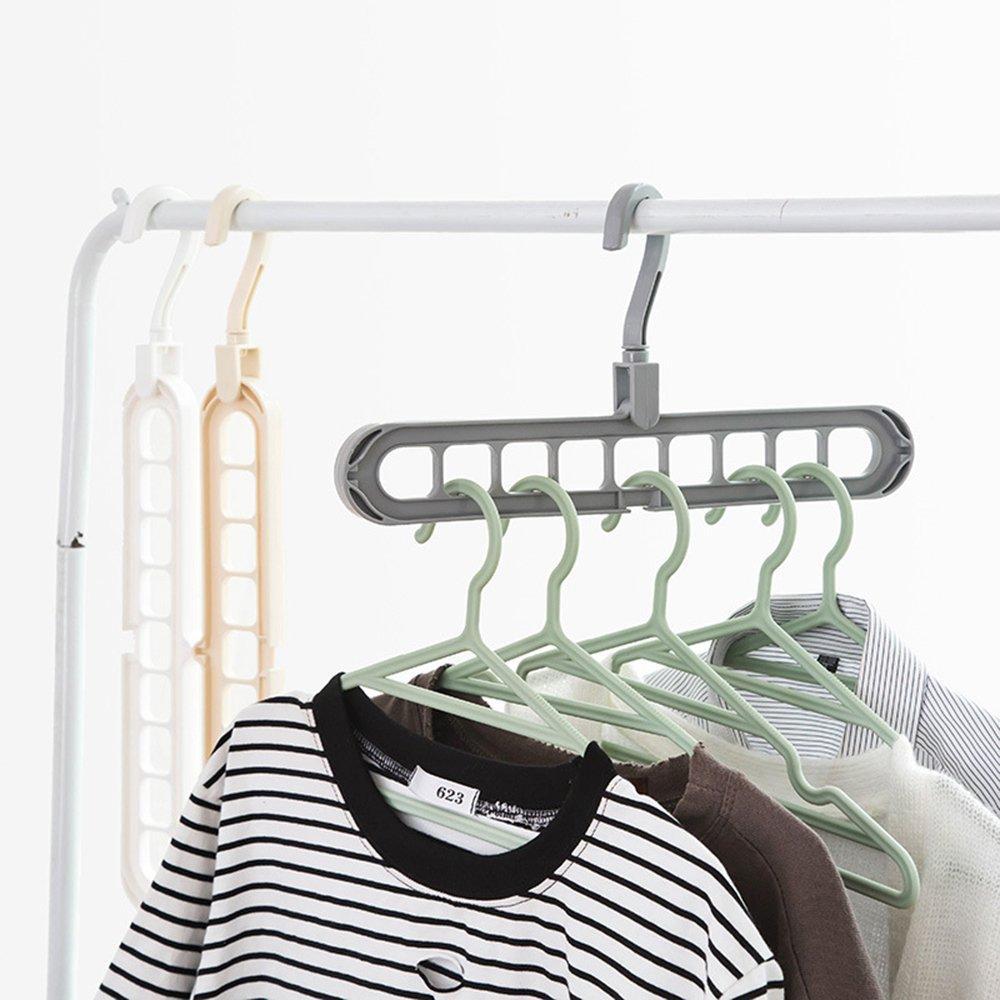 9-hole plastic hanging hook rack, magic closet organizer hanger
