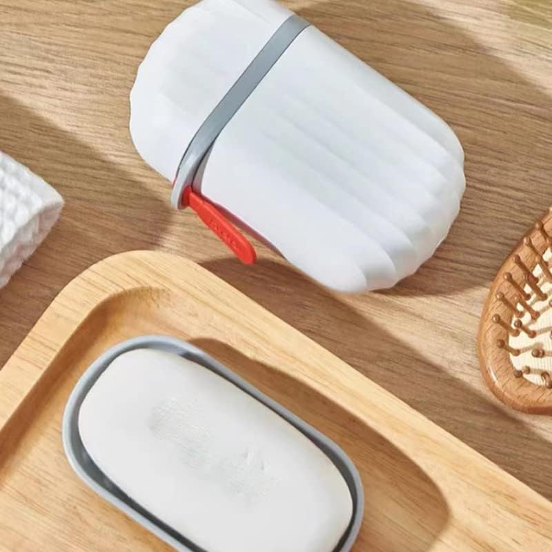 portable leak-proof travel soap box compact soap holder, secure snap-lock soap container for travel, waterproof soap case with drainage tray, compact travel soap holder with seal