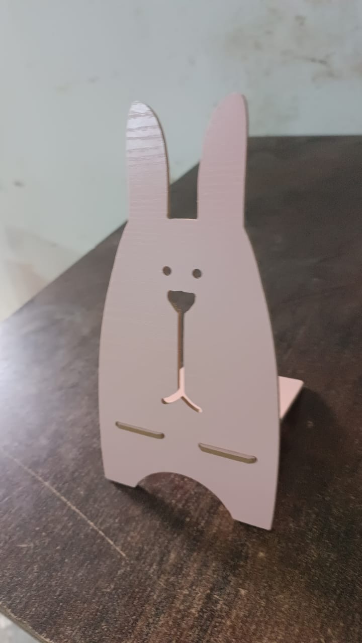 bunny mobile stand for gifting India, creative phone holder for bedroom, phone stand for hands-free video calls