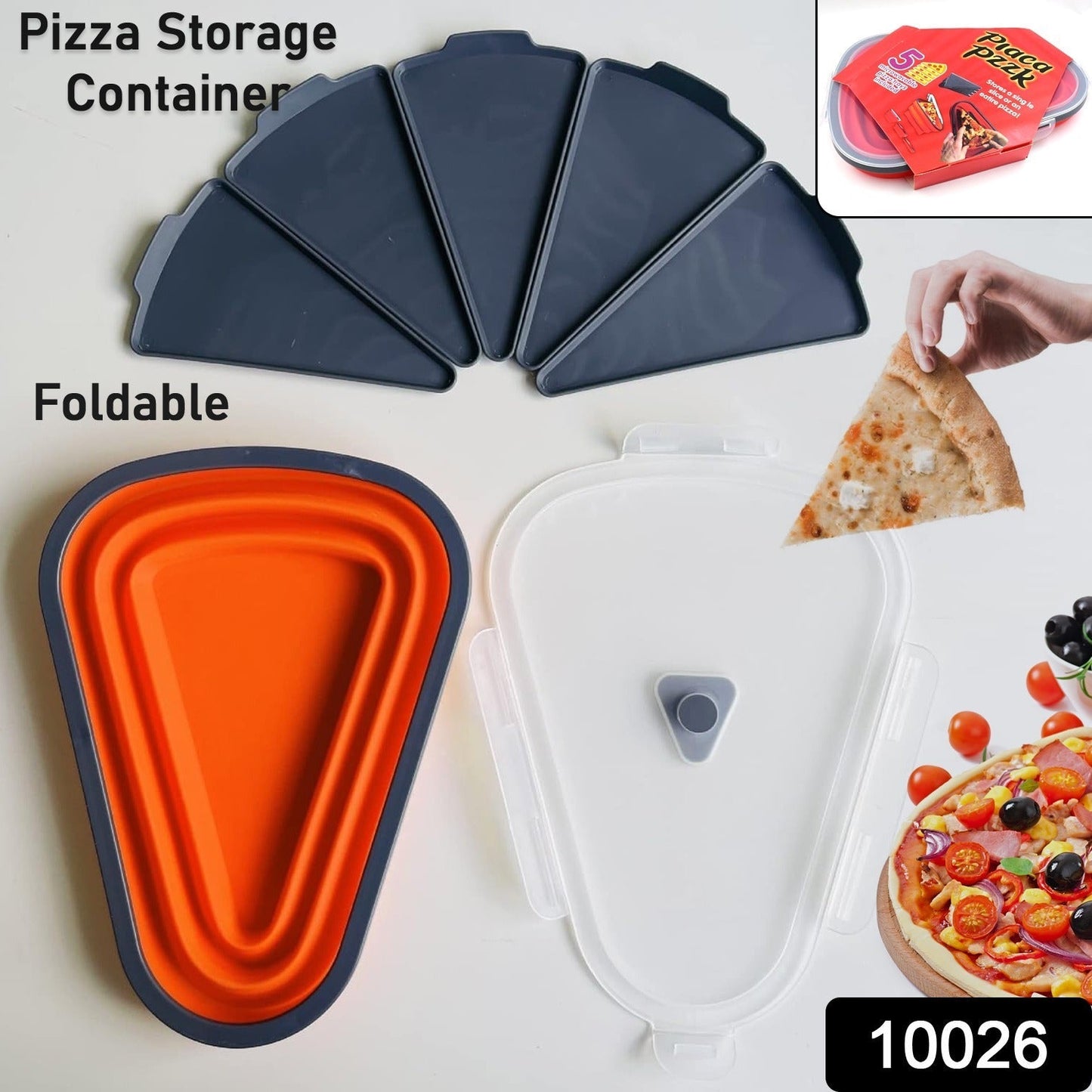 portable pizza container for home, pizza slice organizer with 5 trays, BPA-free expandable pizza box, stackable pizza storage for fridge and microwave, collapsible pizza tray container, reusable pizza storage for outdoor parties