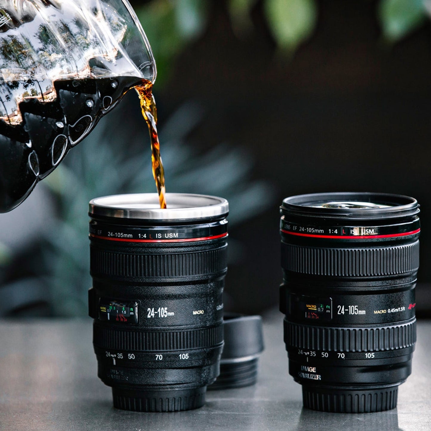 Coffee mug designed like a camera lens, made of stainless steel with intricate detailing, camera lens coffee mug, photography mug, coffee mug with lid, 350ml travel cup, DSLR lens mug, coffee gift for photographers, insulated beverage mug