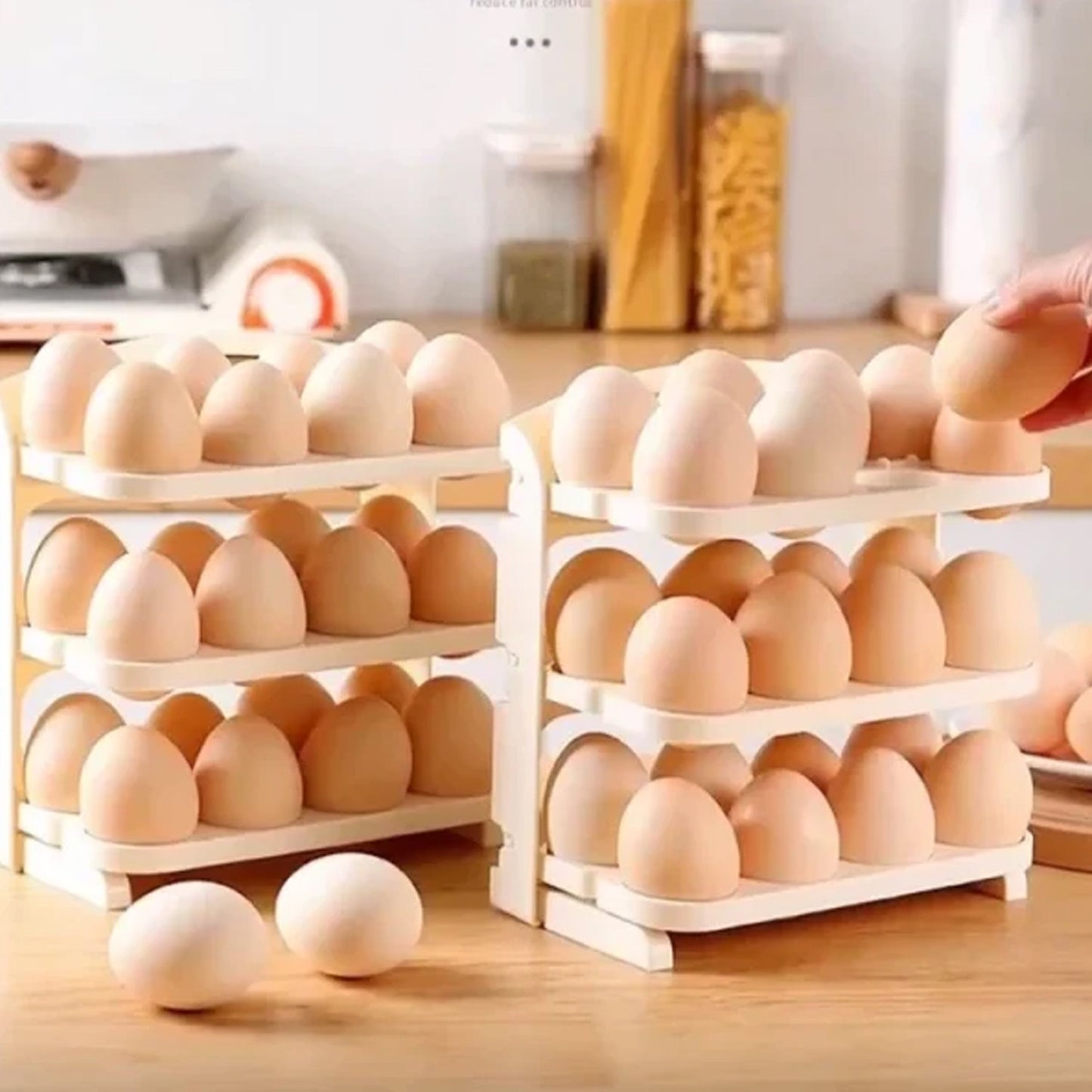 24 egg slot foldable plastic refrigerator tray container