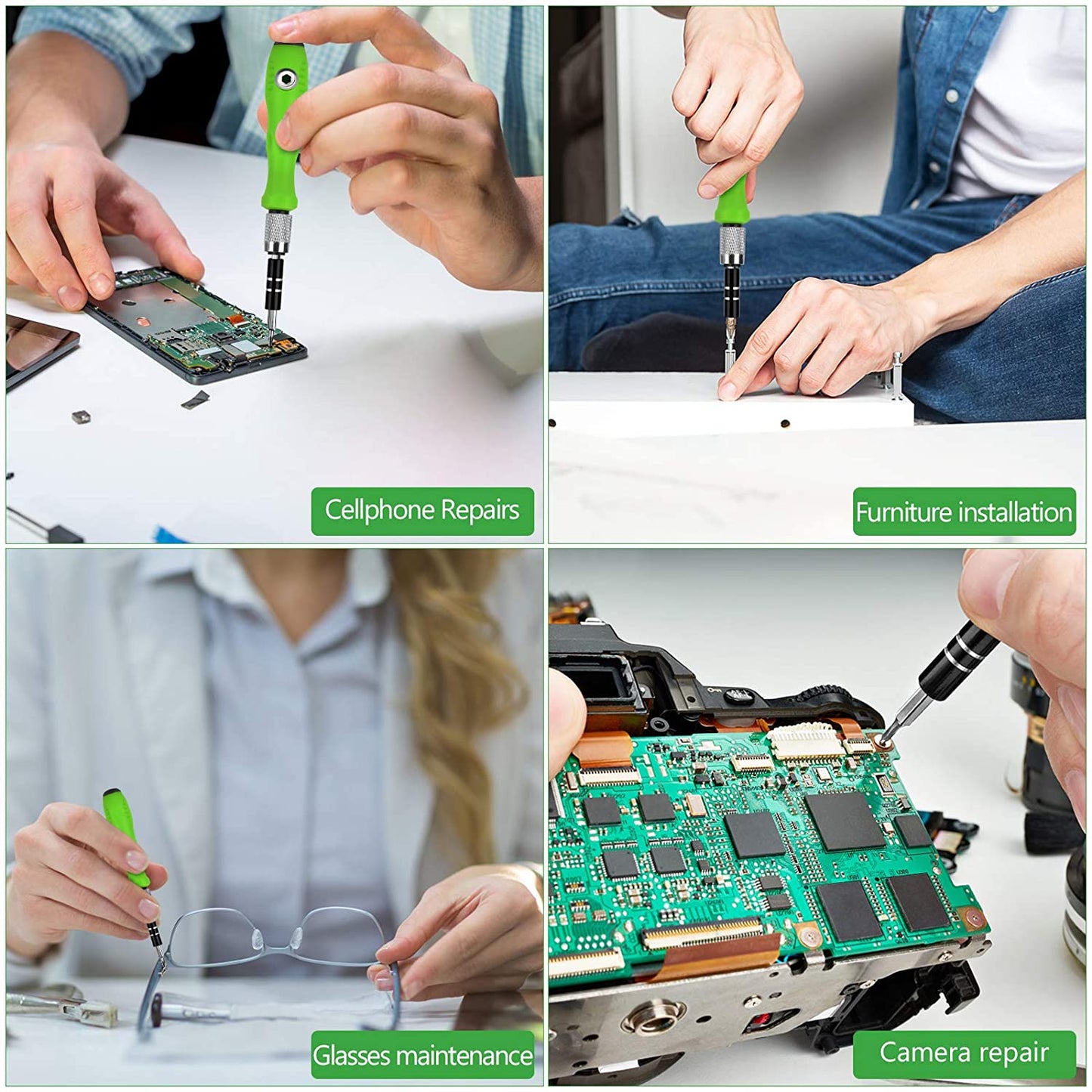 Magnetic flexible rod screwdriver for accurate device repairs