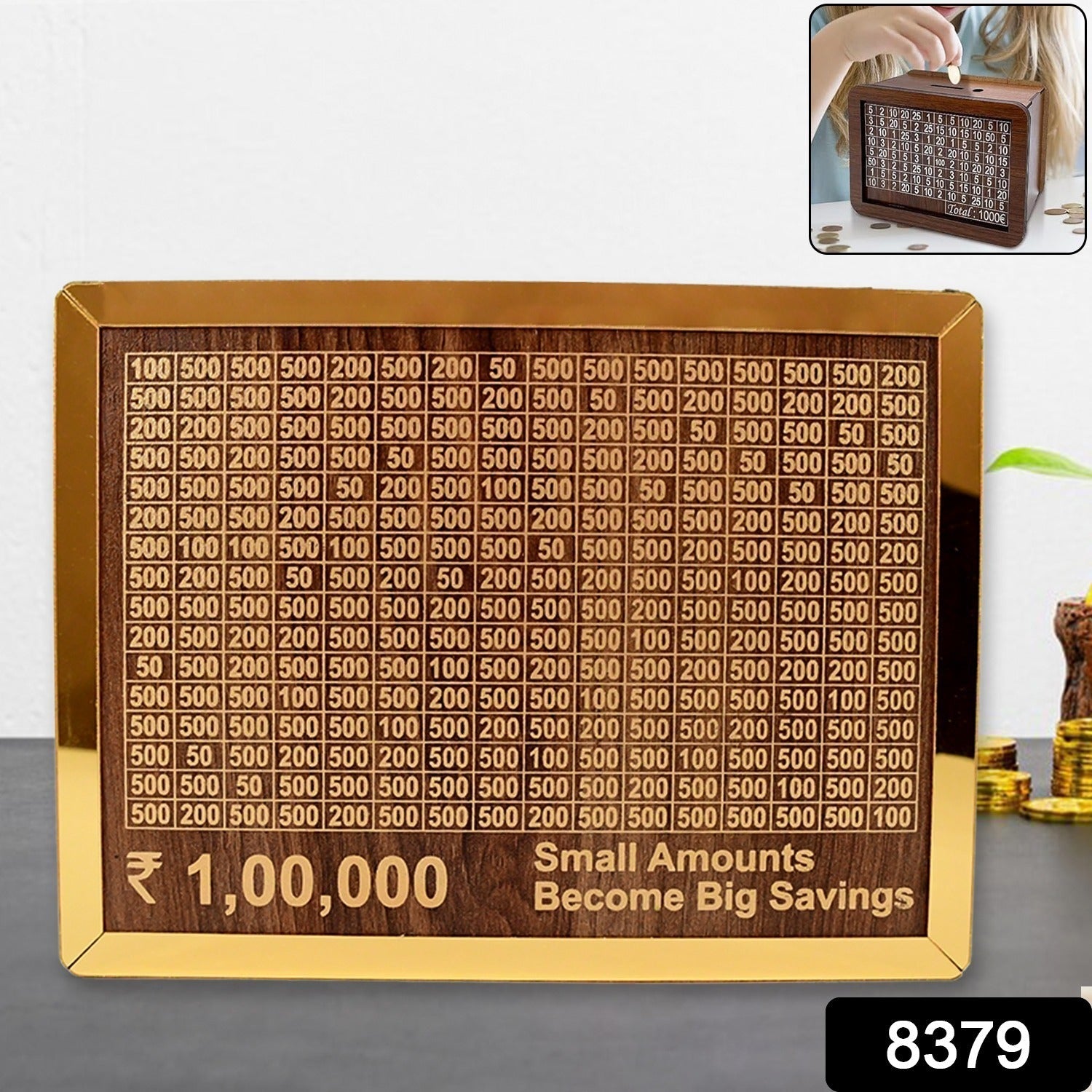 lockable money box for children and adults, wooden piggy bank for birthday or return gift,