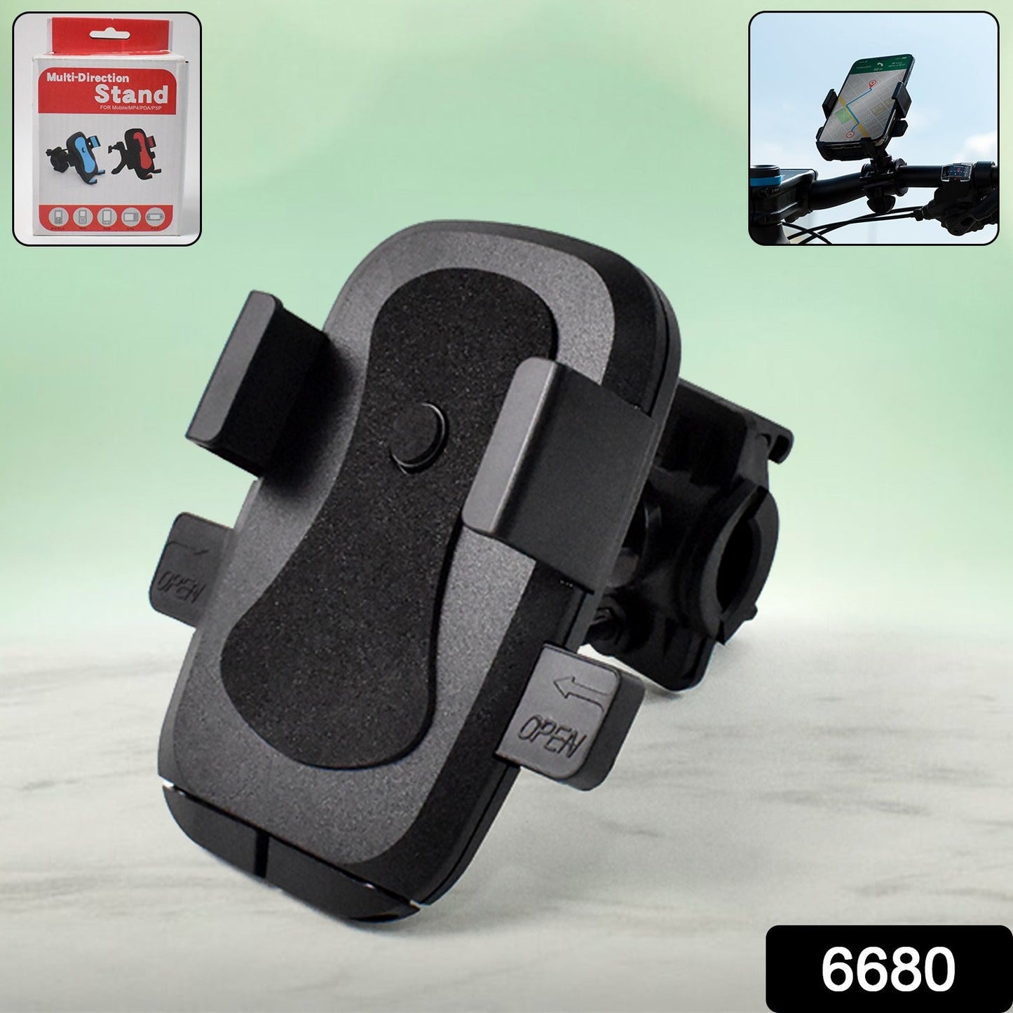2 piece phone holder set with flexible viewing angles, smartphone mount with 360° swivel head, mobile phone stand for hands-free viewing, durable adjustable phone holder for home and office, compact rotating phone mount for travel and workspace