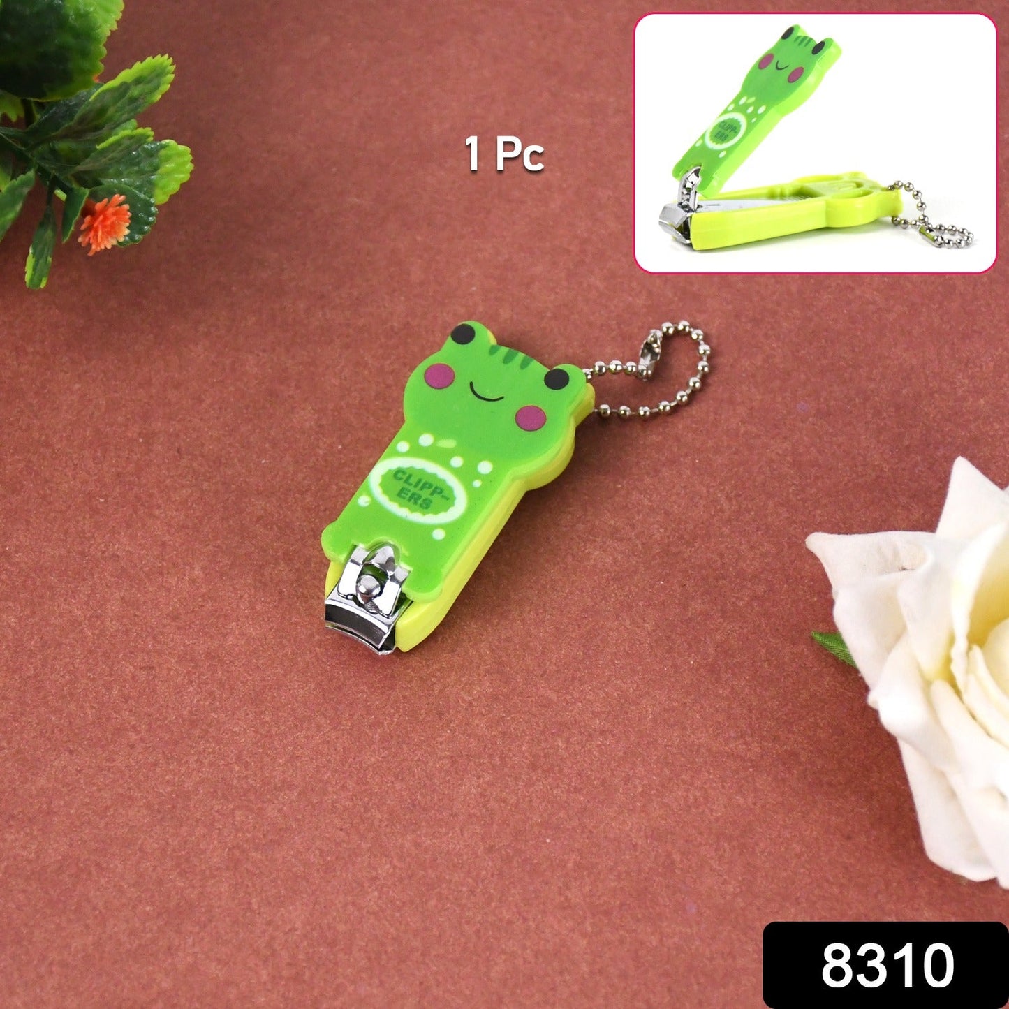 mini nail clipper for baby grooming, colorful nail clipper with cute animal character, lovely cartoon nail cutter for personal hygiene, gift-worthy nail trimmer with animal design, compact nail clipper for travel use, child safe cartoon nail cutter with cover, novelty nail clipper for personal care kits