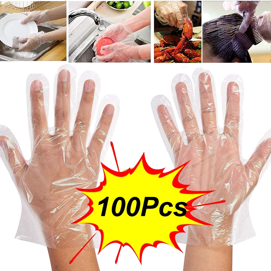 Transparent gloves pack, plastic hand gloves, disposable gloves, clear hand gloves, food-safe gloves, transparent gloves for kitchen, hair dye gloves, single use gloves, powder free gloves, hospital gloves, beauty salon gloves