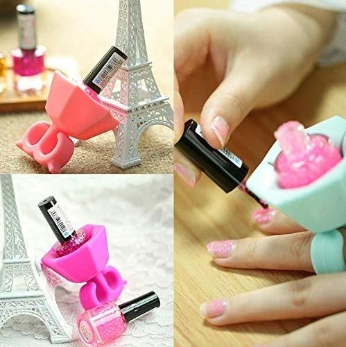 Nail polish stand with ring, manicure accessory. nail polish holder ring, silicone nail polish stand, manicure tool, pedicure accessory, portable nail holder, spill proof nail painting tool, fingernail polish ring, nail art accessories, hands-free nail polish holder, nail bottle holder ring
