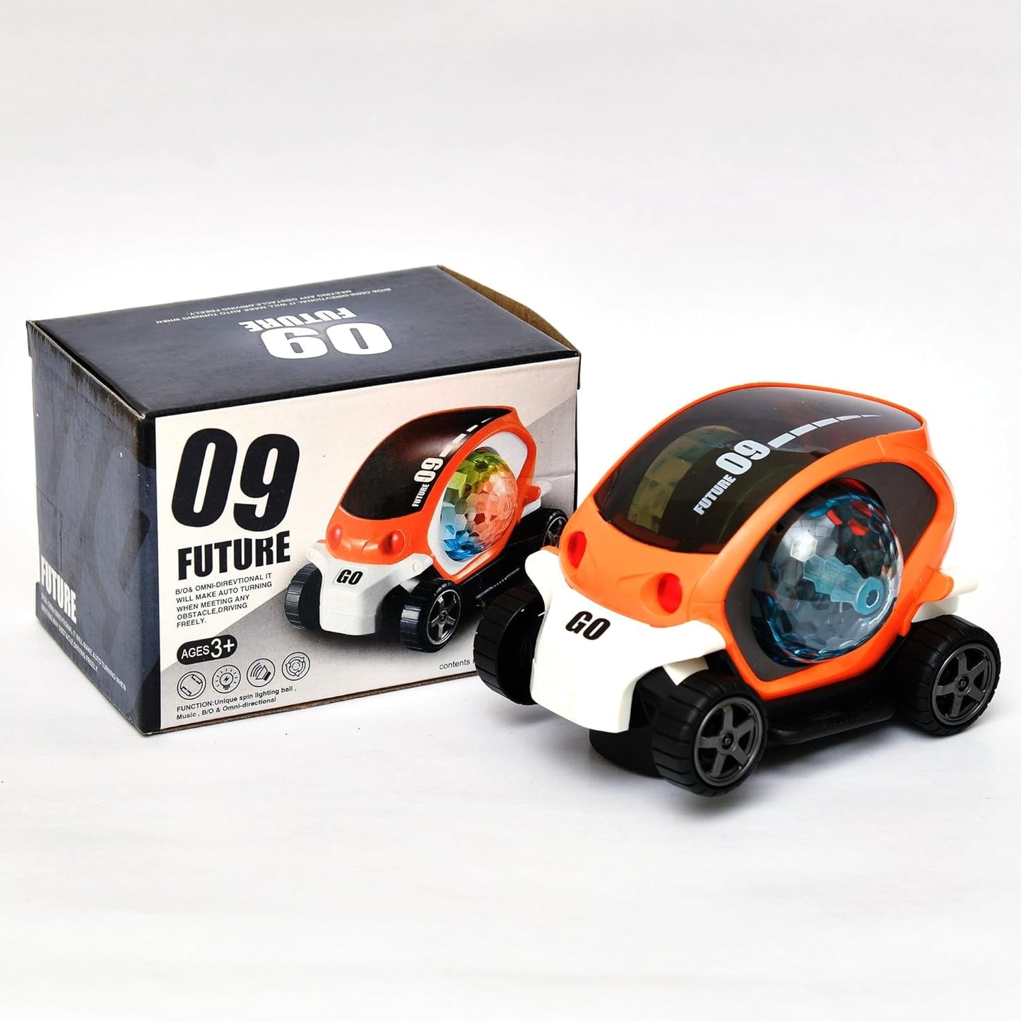 Rotating stunt car for kids with colorful 4D music lights
