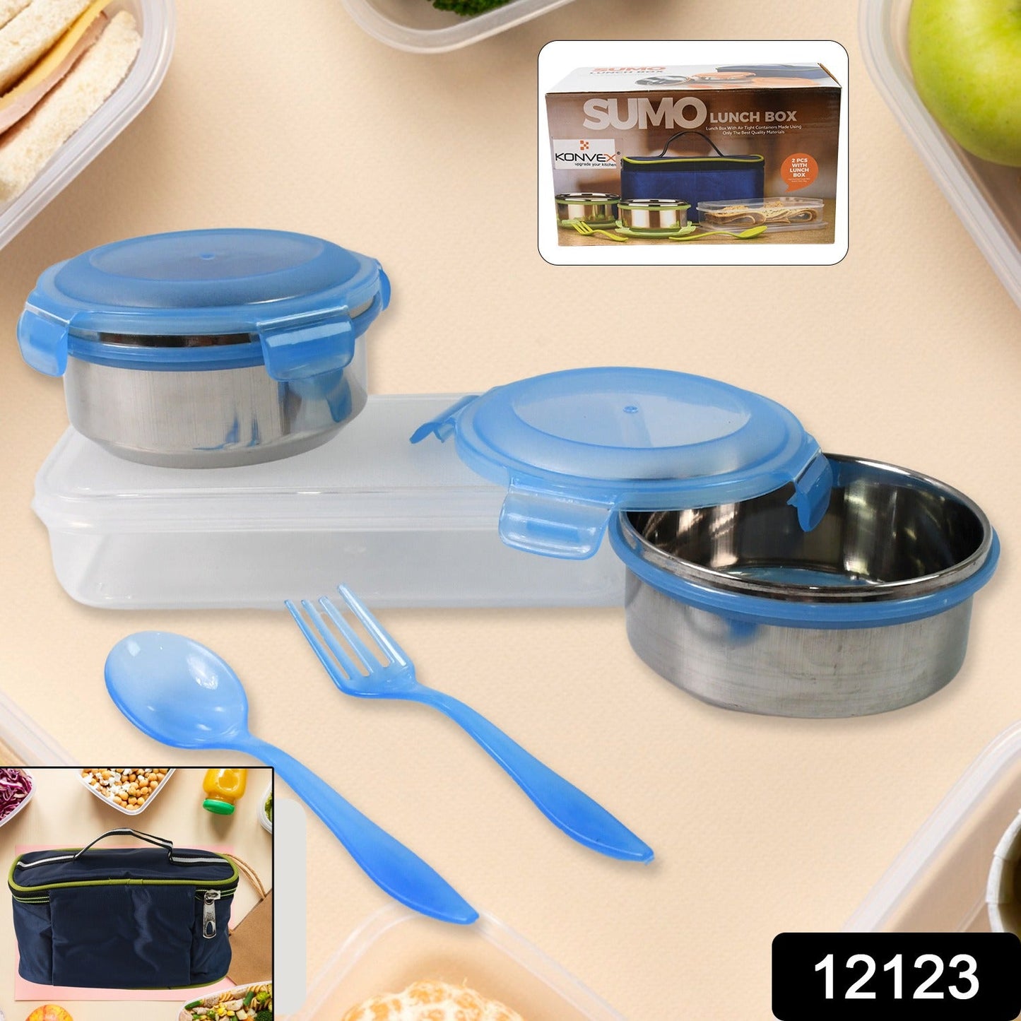 durable lunch box with compartments and leak-proof lid, compact tiffin set with spoon and fork for kids, lunch box for school students with matching bag, reusable BPA-free lunch container with bag, lunch box with leak-proof lock and food-safe material, convenient plastic lunch box for travel and office use