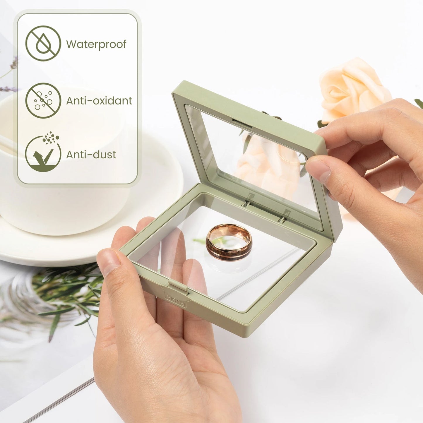 Compact jewelry box with anti scratch sealed protection