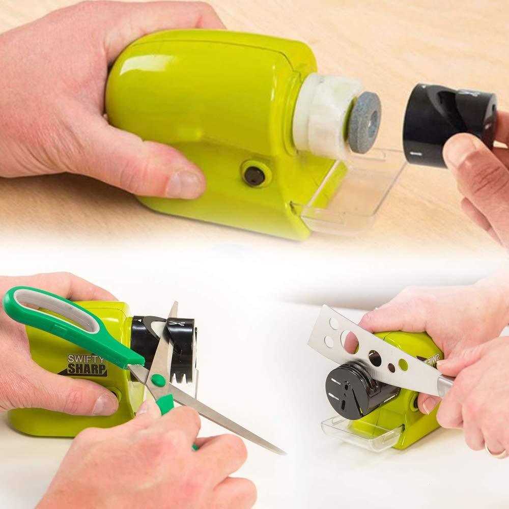 Electric knife sharpener with cordless design, cordless knife sharpener, motorized blade sharpener, kitchen knife sharpener tool, portable sharpener for steel knives, electric knife sharpening tool