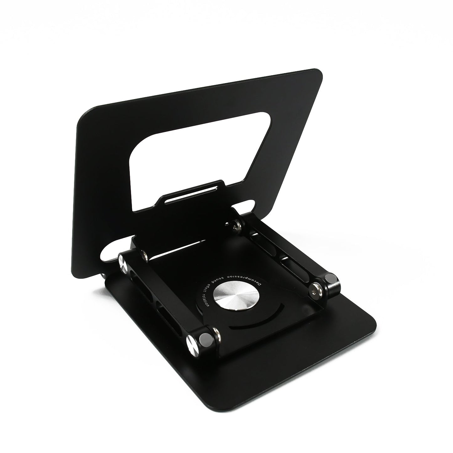 aluminum alloy 360° rotating tablet stand for desk and office use, foldable and adjustable tablet holder for iPad and Android devices,