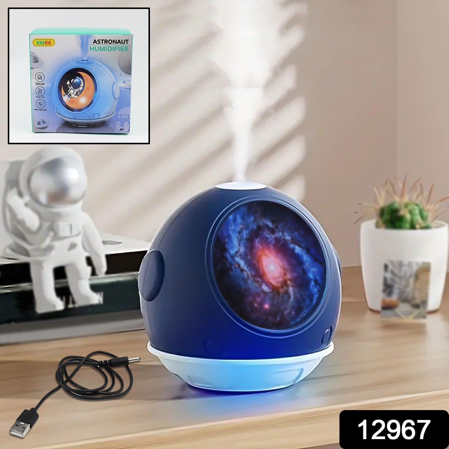 astronaut night light humidifier desk, portable 110 ml astronaut humidifier, cute astronaut USB humidifier night lamp