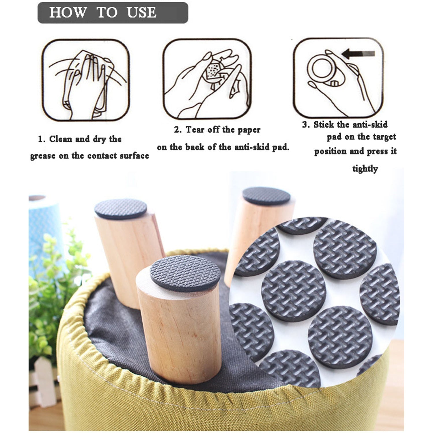 adhesive rubber furniture pads for chairs tables,