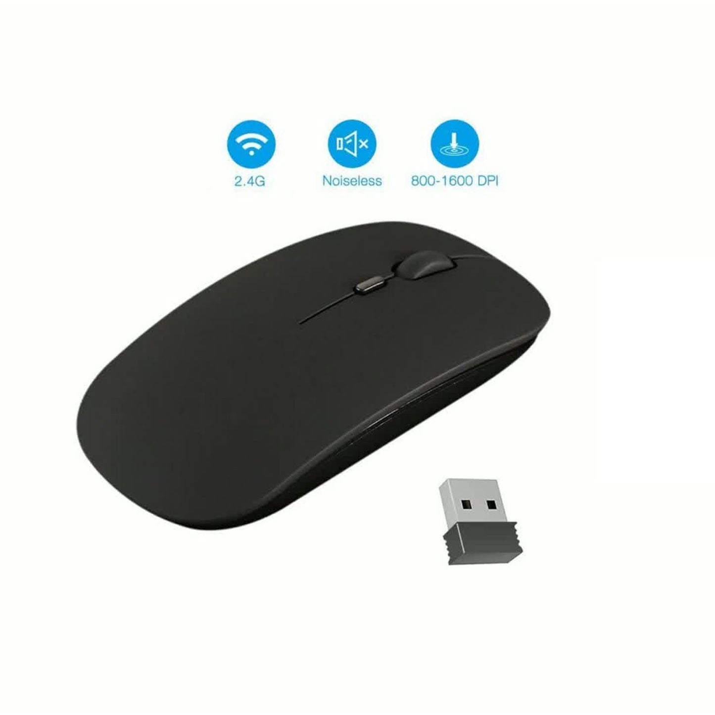 Ergonomic wireless mouse for computers and iPads, modern look. wireless mouse, cordless optical mouse, slim computer mouse, laptop mouse, nano USB receiver mouse, 3 DPI wireless mouse, travel mouse for PC