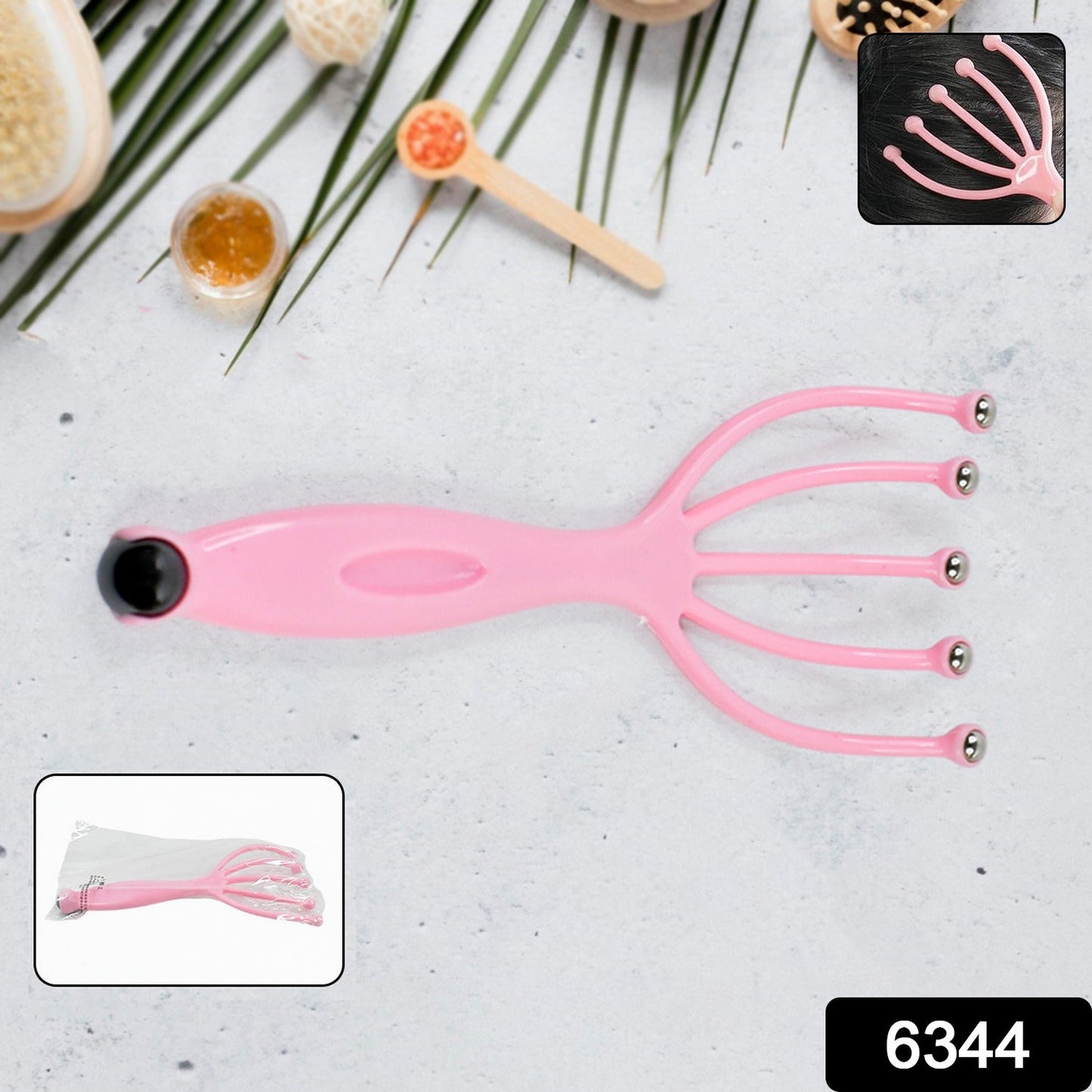 lightweight scalp massage tools for home and travel, metal wire head scratchers for deep relaxation, portable scalp massage set for daily head care, 4 piece scalp massager set for soothing relief, easy grip head massager for improved scalp health