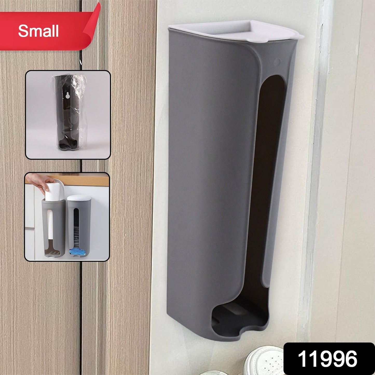 small wall mount bag dispenser for kitchen and bathroom, reusable grocery bag organizer for home,