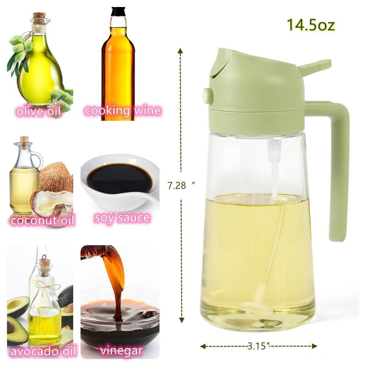 easy to use oil spray bottle for cooking and baking, glass bottle oil sprayer for home kitchen use,