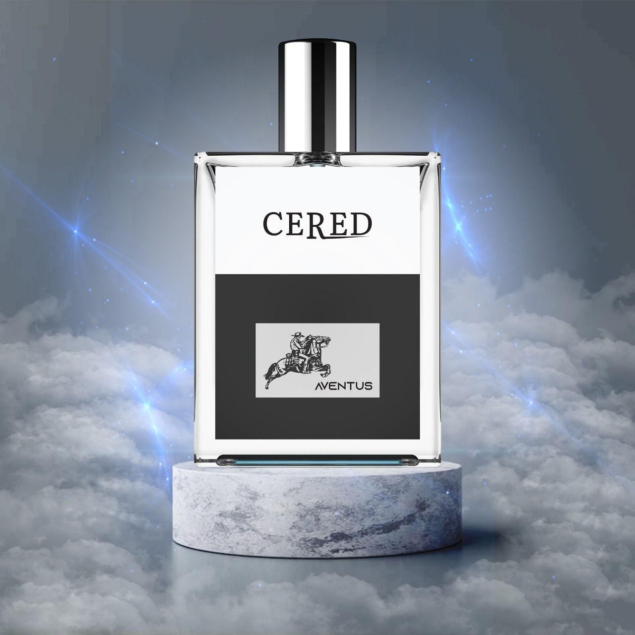 Premium unisex perfume India 50ML, CERED bold fragrance for daily wear, Aventus-inspired perfume by CERED, Elegant black bottle of CERED Aventus, Luxury unisex Eau de Parfum by CERED