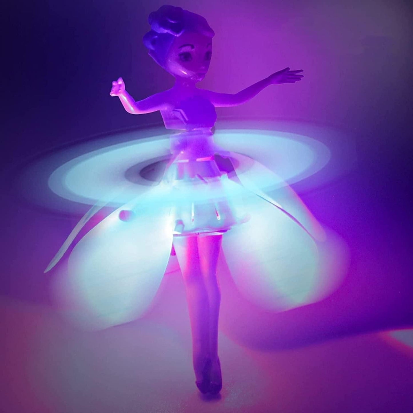princess flying toy with rechargeable battery, fairy doll with motion LED, fun hover toy for girls,