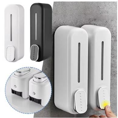 press wall-mounted manual soap dispenser refillable plastic hand wash dispenser for bathroom and kitchen, best wall-mounted soap dispenser for kitchen and bathroom India, manual liquid soap dispenser for home use wall-mounted, refillable plastic soap dispenser for hand wash gel and sanitizer, wall soap dispenser with press button for easy use,
