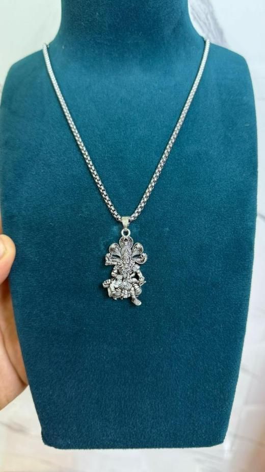 narsimha pendant, spiritual pendant men, hindu god pendant, narsimha locket, silver plated pendant, alloy pendant necklace, stainless steel spiritual chain, men’s god jewelry, narsimha ji pendant, devotional necklace men
