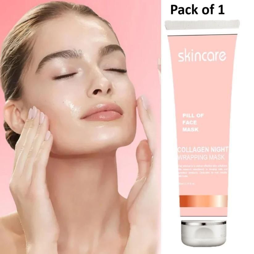 Collagen Night Wrapping Peel Off Face Mask – Ceramide & Collagen Gel Mask for Women (50 ml), collagen night mask, peel off face mask, collagen peel off mask, night gel face mask, overnight collagen mask, face mask for glowing skin, anti-aging peel off mask, collagen skincare for women, skin tightening night mask, ceramide and collagen face mask