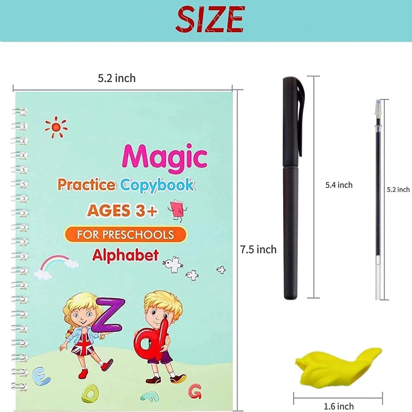 handwriting practice workbook for children, Sank Magic reusable writing kit, handwriting copybook with refills, reusable kids writing workbook, handwriting practice set India, Sank Magic handwriting kit for kids