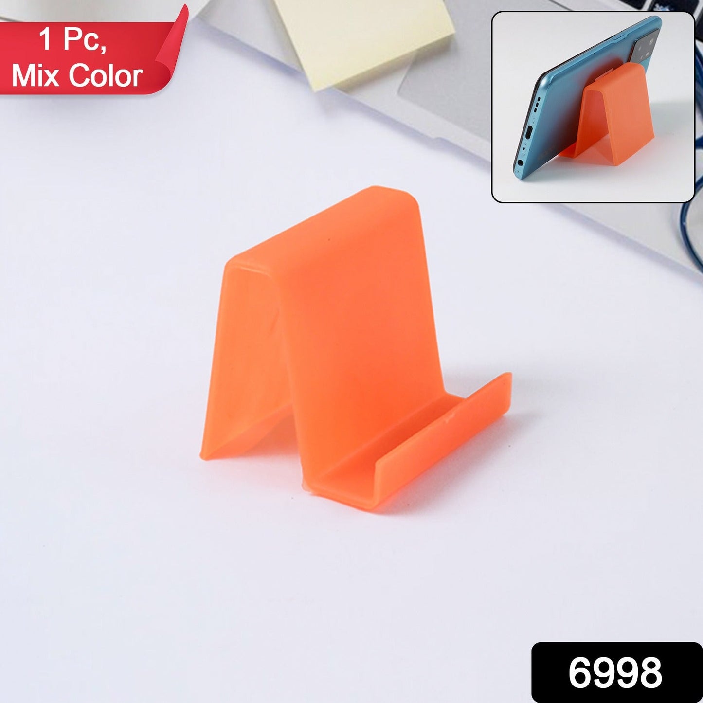 multi-color mobile phone stand with stable base, portable plastic phone holder for table,