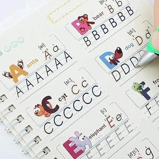 reusable Sank copybooks for preschool writing skills, kids practice books for learning to write letters and numbers, Sank handwriting book with magic ink pen and refills, preschool reusable copybooks for children, educational tracing book set for kids handwriting