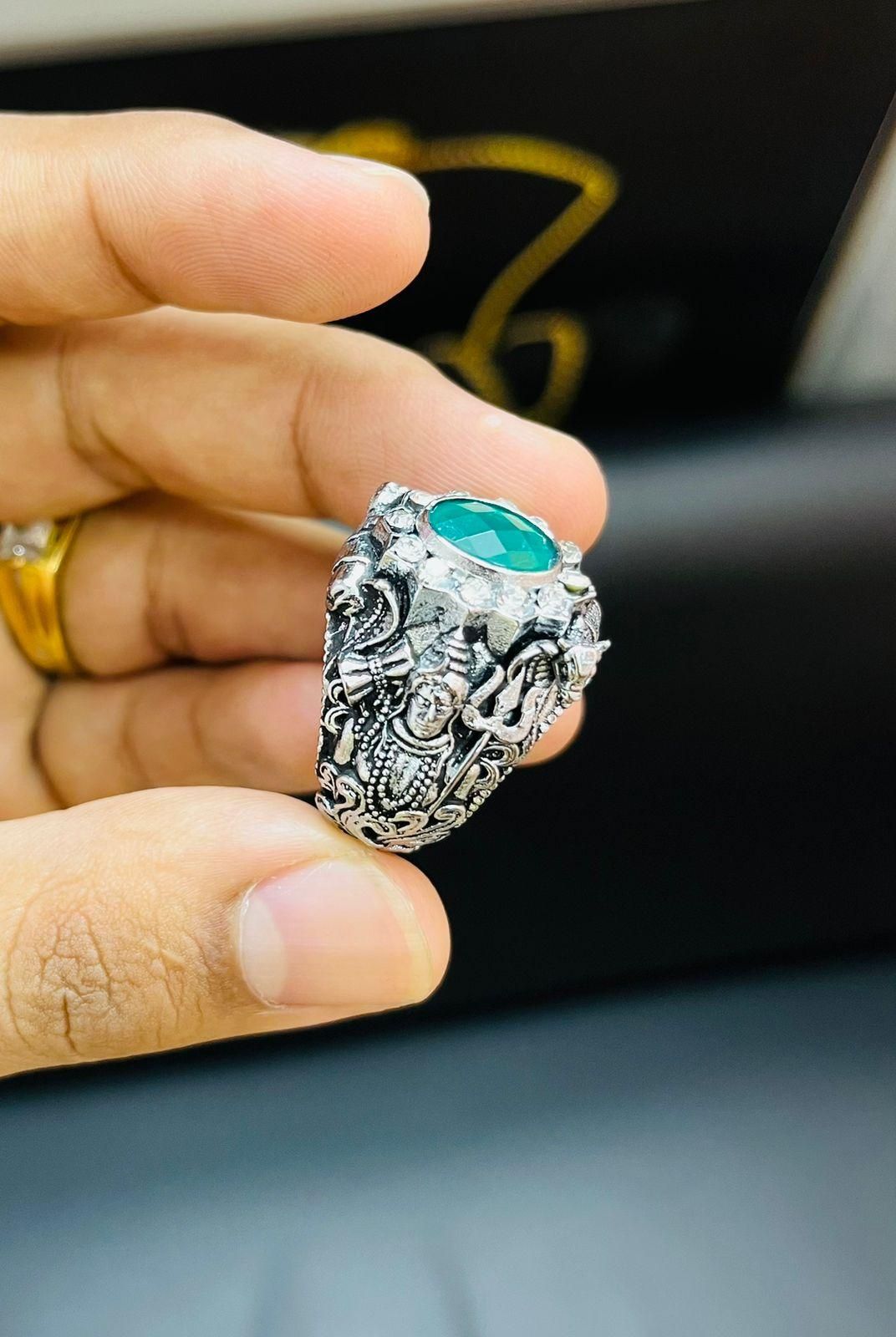 lord shiva ring, oxidised silver ring, silver ring men, religious jewelry men, casual ring men, lord shiva jewelry, silver ring casual wear, men's religious ring, oxidised jewelry men, silver ring design men